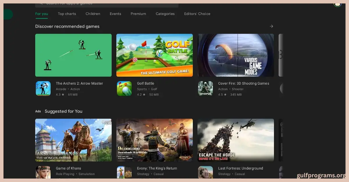 جوجل بلاي للكمبيوتر